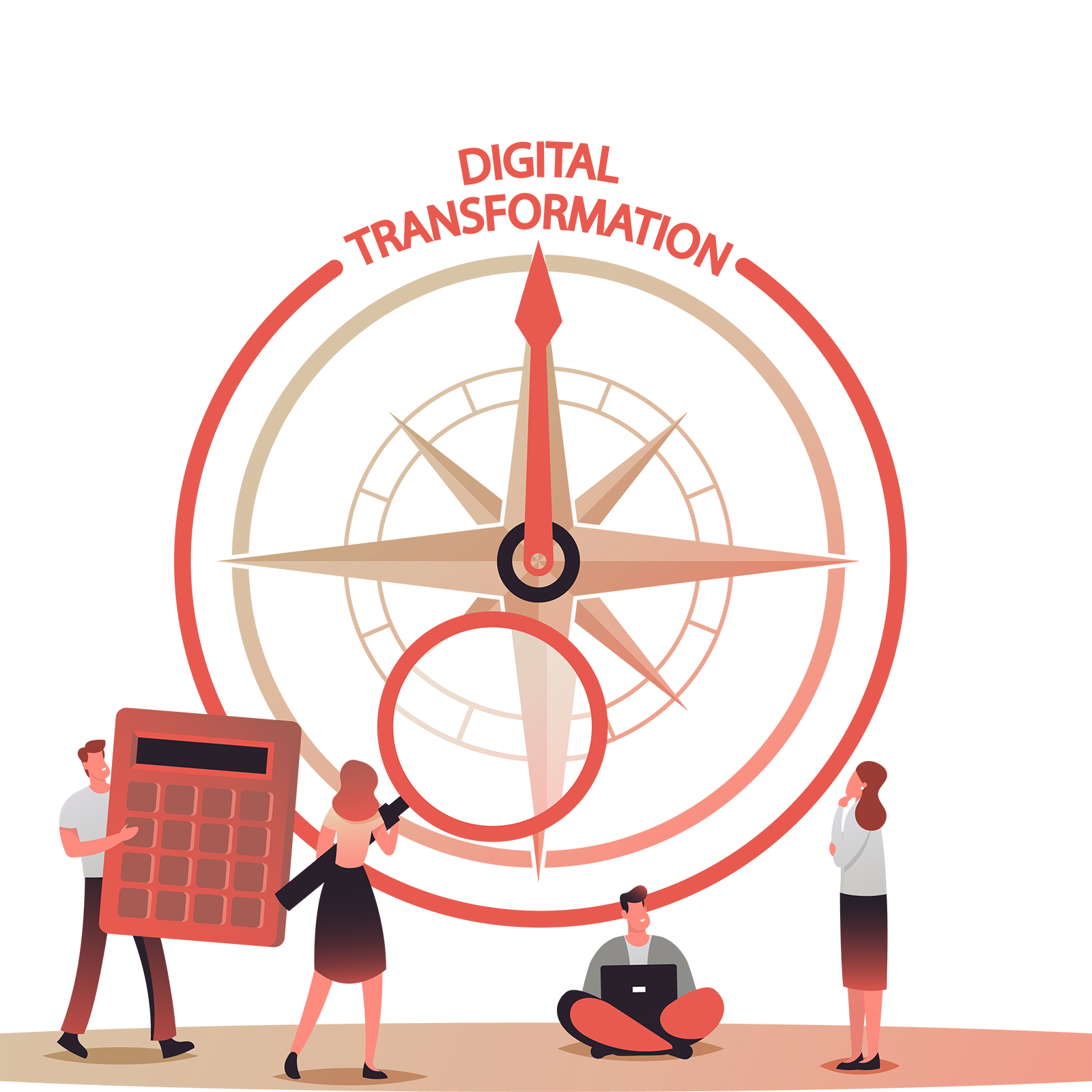 Digital Transformation People Surrounding Digital Transformation Compass