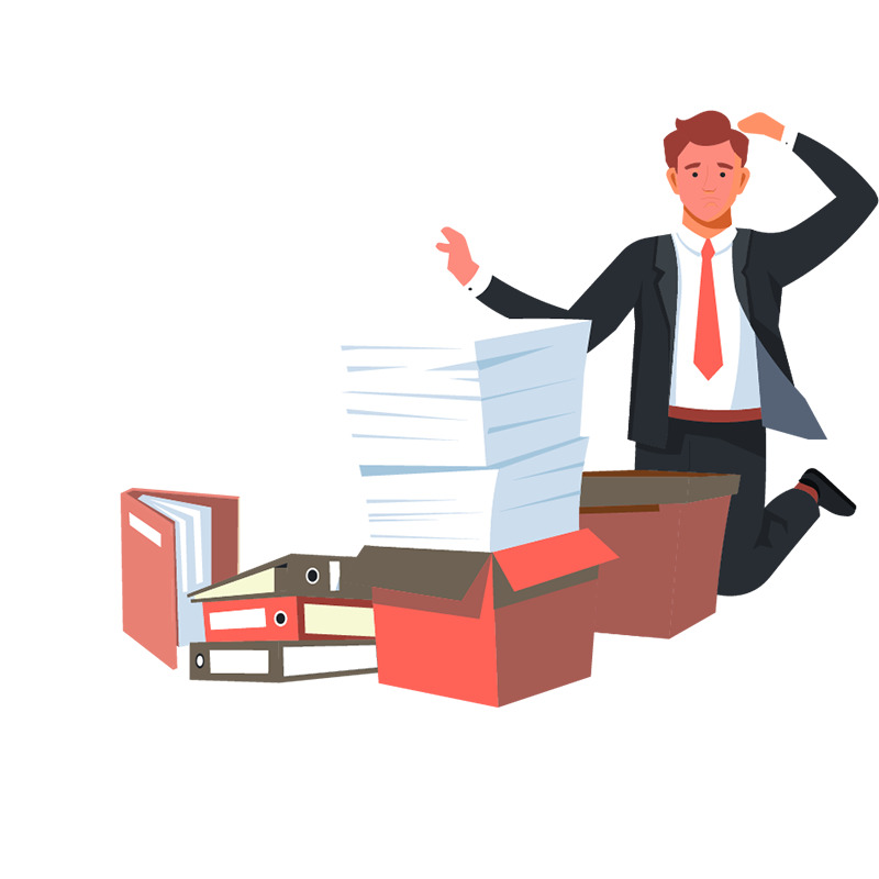 Man looking for papers Man looking for papers